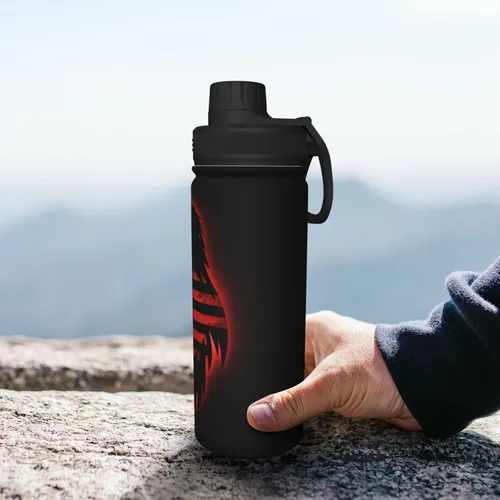 Vista 8 de Black Eagle - Hervidor de agua aislado de acero inoxidable Impresión divertida botella de agua aislada Ideal para deportes y viajes