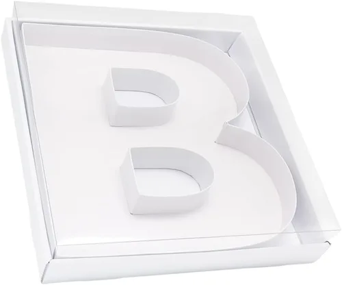Vista 2 de Bandeja de papel rellenable de 12.5 pulgadas con números y letras de cartón, tablero de charcutería, bandeja para cupcakes dulces, caja decorativa