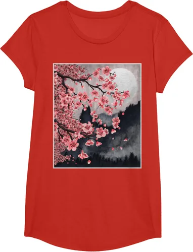 Vista 52 de Sakura - Camiseta japonesa de cerezo en flor japonesa, Negro, S
