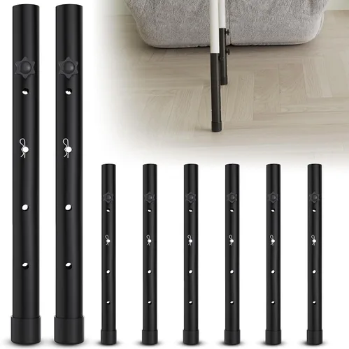Vista 11 de ZhouDaShu Extensores de patas de mesa para mesas plegables, extensiones de patas de mesa de metal para patas dobladas y rectas, elevadores de patas