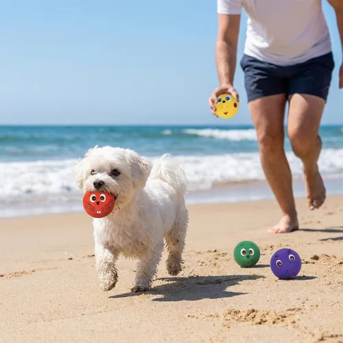Vista 33 de Pelota de juguete indestructible para perros, pelotas de tenis duraderas para masticadores agresivos, pelotas flotantes y de alto rebote
