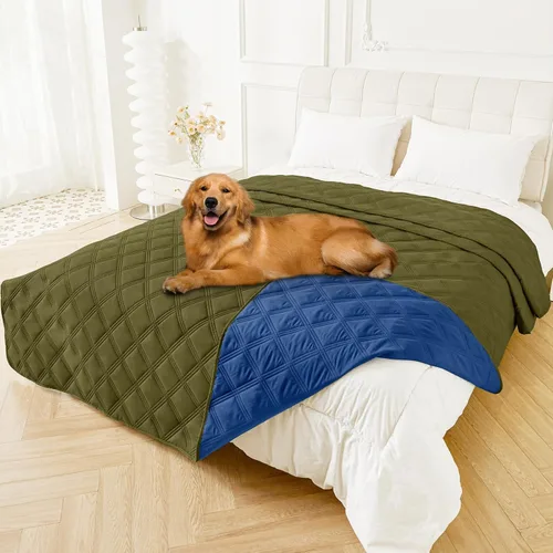 Vista 52 de Smiry Funda impermeable para cama de perro, manta reversible para mascotas para sofá Manta suave lavable para perro, funda a prueba de fugas