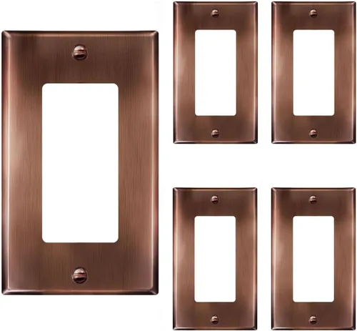 Vista 25 de ENERLITES Placa decorativa doble de metal para interruptor o receptáculo, placa de pared de acero inoxidable, resistente a la corrosión