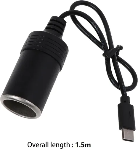 Vista 6 de TECKEEN USB a 12V enchufe de encendedor de cigarrillos de coche, adaptador de cable de alimentación para Dash Cam, GPS, tiras de luz LED para coche