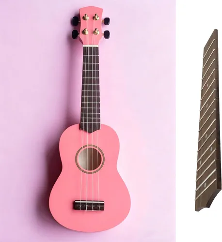 Vista 7 de Dnyta Diapasón de ukelele de 8.5 pulgadas de largo, color marrón palisandro con 15 trastes, piezas de repuesto para concierto, ideal para ukelele
