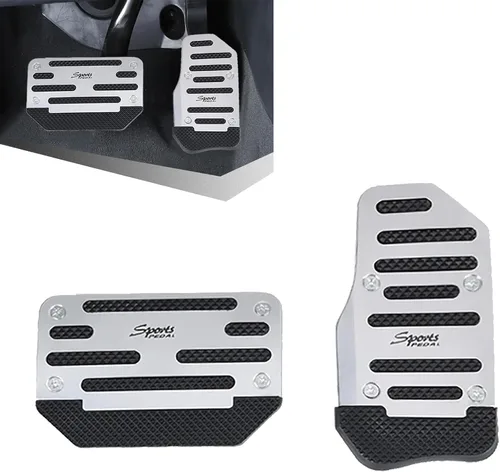 Vista 7 de Tesnaao Juego de 2 almohadillas antideslizantes para pedal de automóvil, fundas para pedal de acelerador, protectores de pedal de freno