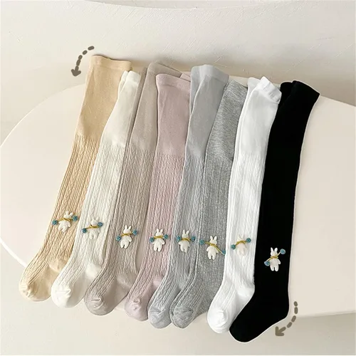 Vista 5 de Kulywon Medias suaves sin costuras para bebés, mallas de punto cálido para recién nacidos, medias para niña