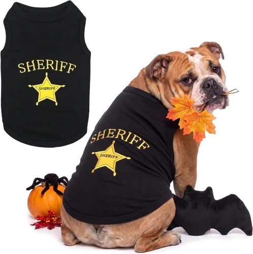Vista 44 de Camiseta para Perro Parisian Pet - Camiseta Bordada FBI - 100% Algodón, Ropa Transpirable para Perros - Chaleco para Mascotas Sin Mangas - Camisas