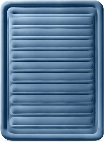 Vista 3 de Intex: Dura-Beam Deluxe Comfort - Colchón de aire de felpa, 22 pulgadas, azul Queen, bomba eléctrica integrada, tecnología de fibra duradera, bolsa