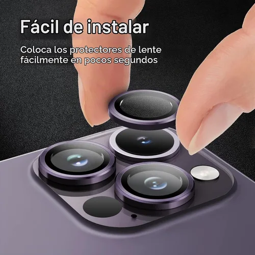 Vista 7 de JETech Protector de lente de cámara para iPhone 14 Pro/14 Pro Max, morado