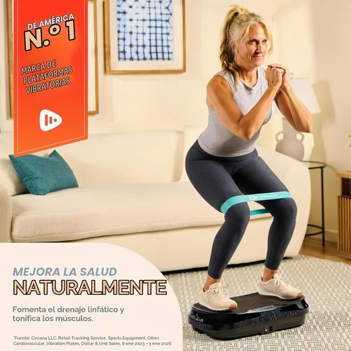 Vista 2 de Lifepro Waver Mini Vibration Plate Exercise Machine with Resistance Bands