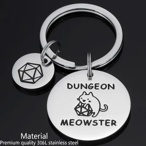 Vista 2 de HUTIMY Dungeons and Dragons, regalos para hombres, mujeres, adultos, él, divertido y único para marido, mazmorra D N D, joyería Dnd llavero, Acero