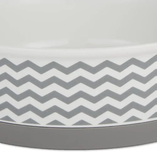 Vista 4 de Bone Dry Ceramic Pet Collection Chevron, juego pequeño, 4.25x2, gris, 2 piezas
