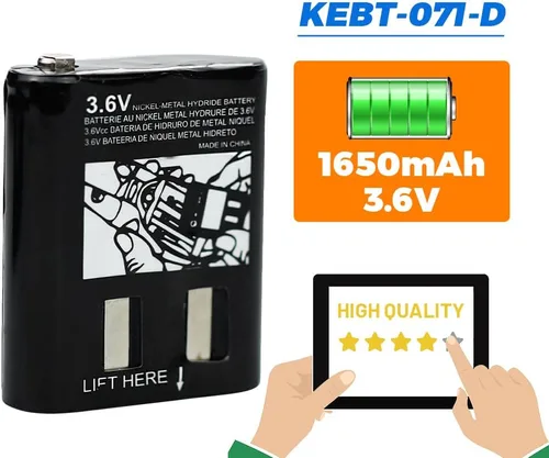 Vista 4 de Paquete de 2 baterías recargables de radio bidireccional de 3.6 V 1650 mAh para Motorola 53615 KEBT-071A KEBT-071B KEBT-071C KEBT-071D Talkabout