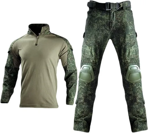 Vista 11 de HARGLESMAN Men's Tactical Military Suits Long Sleeve Uniforms Combat Shirt and Pants with Knee Pads ACU