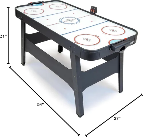 Vista 7 de GoSports Mesa arcade de hockey de aire de 54 pulgadas para niños y adultos, roble o negro, incluye 2 empujadores, 3 discos, motor de CA y marcador