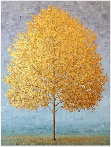 Vista 29 de VOCBAN Abstract Tree Landscape Painting On Canvas Poster Wall Artworks Pictures Living Room and Bedroom Picture Prints for Walls(blue blue 109