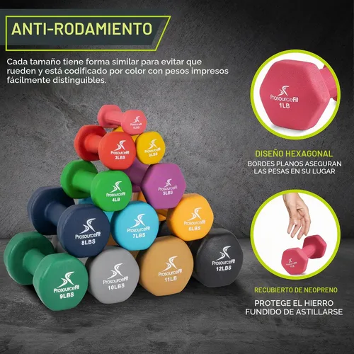 Vista 5 de ProsourceFit Neoprene Dumbbell Coated for Non-Slip Grip