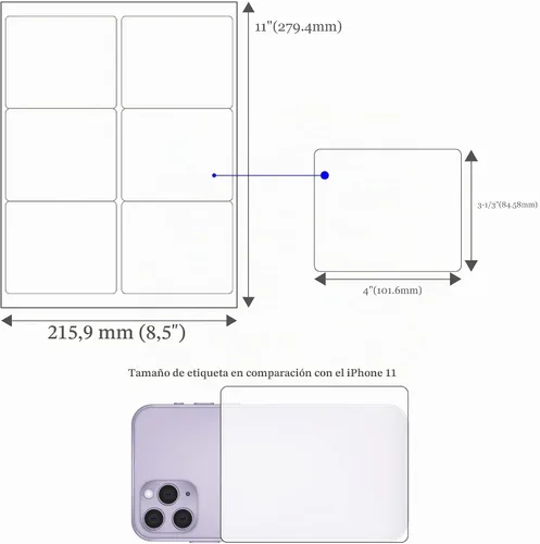 Vista 2 de Mr-Label Etiqueta de vino impermeable mate blanca de 4" x 3-1/3" - para impresora de inyección de tinta y láser - para botella de vino de 750 ml