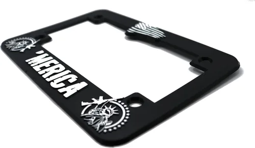Vista 4 de Merica' for America - Marco elevado 3D para placa de matrícula 1 paquete de cubierta de matrícula de motocicleta de Estados Unidos Soporte