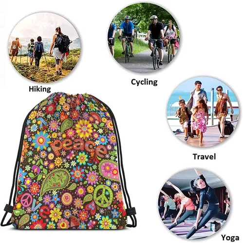 Vista 7 de No Drama Llama Cordón Bolsas Mochila Bolsa Gimnasio Saco Bolsa con Cordón, Multi-a40, Mochilas de viaje