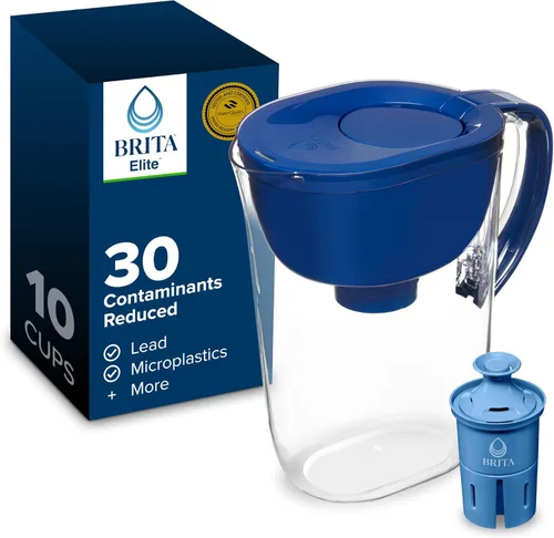 Vista 16 de Brita Jarra de agua, filtro Metro Elite, elimina el 99% del plomo, incluye 1 filtro, capacidad para 6 tazas, color blanco