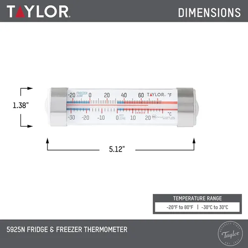 Vista 2 de Taylor Precision Products - 5925N termómetro guía de congelamiento, clips de acero inoxidable, Blanco