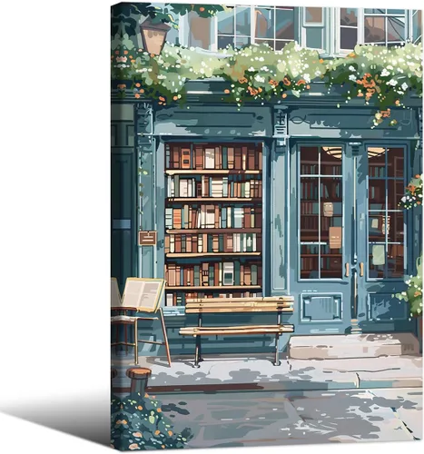 Vista 15 de Haitunone Arte de Pared de Lectura Femenina Victoriana Academia Oscura Libros Melancólicos Póster Pintura al Óleo Antigua Impresiones en Lienzo