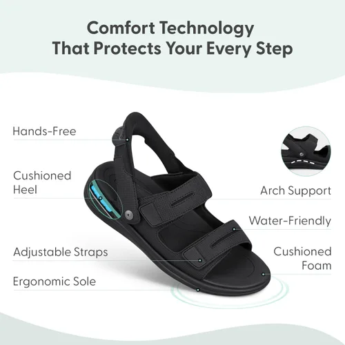 Vista 3 de Orthofeet Sandalias de agua ortopédicas Calypso ajustables manos libres para mujer