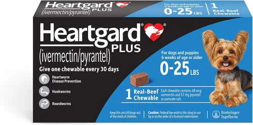 Vista 16 de HEARTGARD® Plus (ivermectina/pirantel) Masticables de Carne de Res Real para Perros de 26-50 libras (Caja Verde) Suministro de 6 Meses