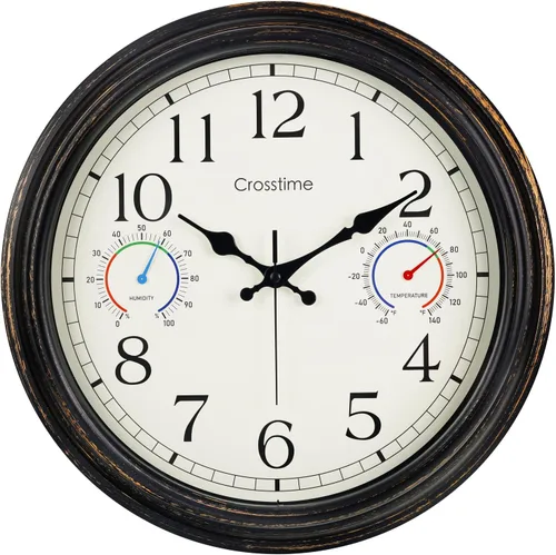 Vista 10 de Crosstime - Reloj de pared retro de 12 pulgadas para interiores y 12" azul