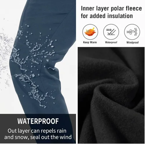 Vista 5 de Arunlluta Pantalones de nieve para hombre, pantalones de esquí resistentes al agua, pantalones de invierno para hombre, pantalones de snowboard