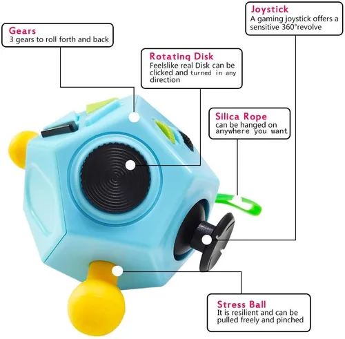 Vista 3 de UOOEFUN Juguetes de cubo de 12 caras, juguetes para aliviar el estrés y la ansiedad y la depresión antipara niños y adultos con TDA, TDAH, TOC