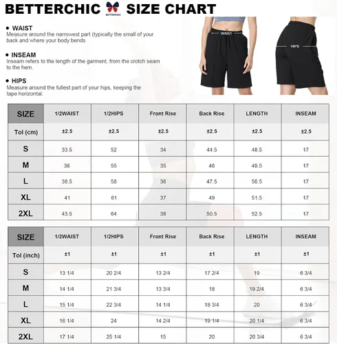 Vista 6 de BETTERCHIC Bermudas para mujer, suaves como la mantequilla, pantalones cortos activos con bolsillos, talla S-2XL