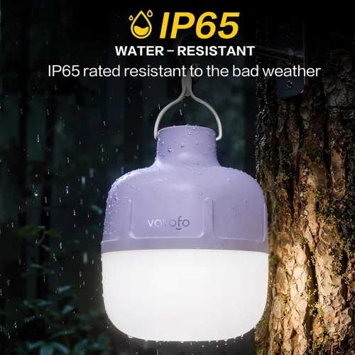 Vista 6 de VAVOFO Linterna LED de campamento de 20 W, recargable, luz de campamento de 1200 lúmenes, luz portátil de tienda de campaña de 3000 mAh, linterna