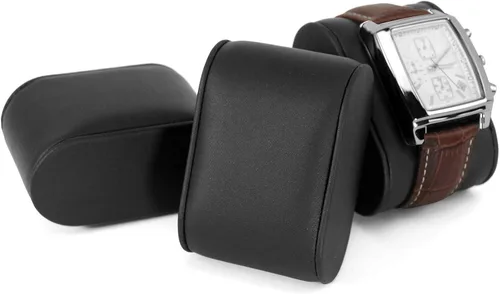 Vista 8 de Lifomenz Co Caja de reloj de madera para hombre organizador de joyas con cajón de valet 12 ranuras para reloj organizador de accesorios para hombre