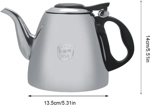 Vista 5 de Tetera de acero inoxidable, tetera con parte superior de la estufa, tetera de café, hervidor de café, calentador de agua caliente para campamento 2