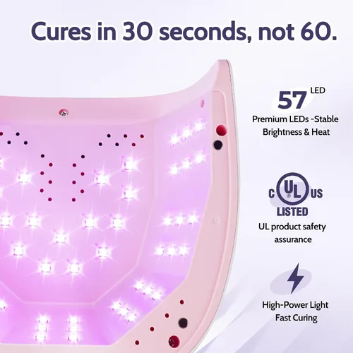 Vista 3 de Lámpara de uñas LED UV, lámpara profesional de uñas de gel de alto vatio con sensor inteligente, secado rápido, 4 temporizadores, secadora