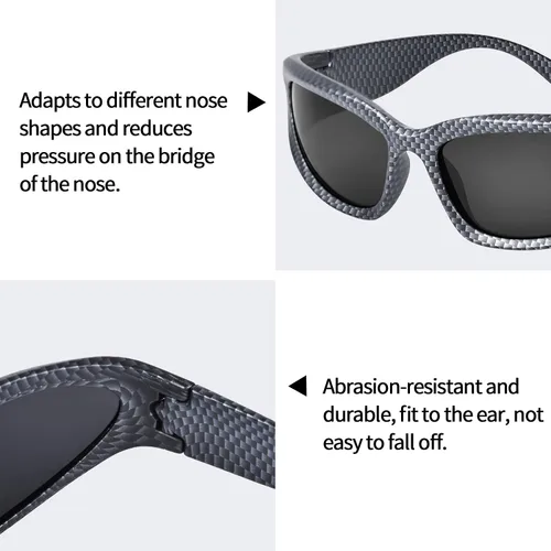 Vista 5 de OPTOFENDY Y2K - Lentes de sol para mujeres y hombres, lentes de sol polarizados envolventes para hombres y mujeres, Gris