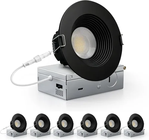 Vista 41 de Adetu lámpara de techo empotrable antirreflejos LED de 2 pulgadas, 5 CCT, con caja de conexiones, 2700K/3000K/4000K/5000K seleccionables, CRI90+, 8
