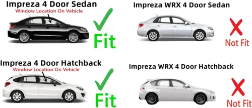 Vista 3 de Vidrio de la puerta delantera del lado derecho del pasajero compatible con modelos Subaru Impreza 2012-2016