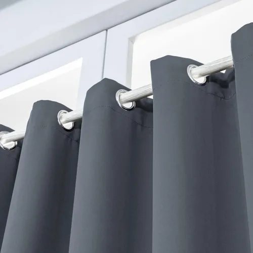 Vista 7 de LA PALMA Cortinas de puerta corredera extra anchas – Cortinas opacas para puertas corredizas de vidrio para patio, aislamiento térmico para Gris