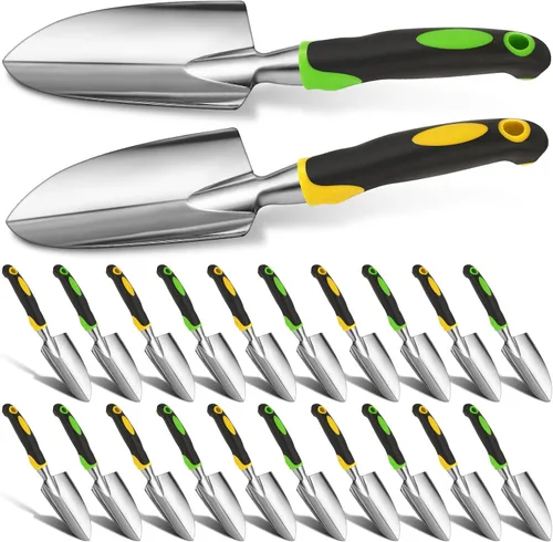 Vista 14 de Yaocom 16 piezas Pala de jardín de aleación de aluminio resistente, pala de mano pequeña de pala de jardín de metal con mango suave para herramienta