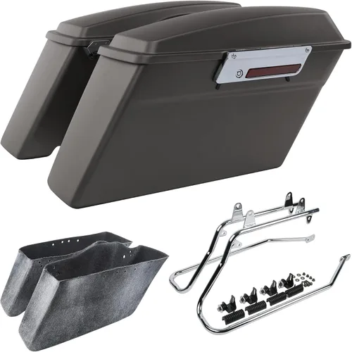 Vista 22 de SLMOTO Alforjas rígidas para Harley Electra Road King Glide 1994-2013 peltre Denim