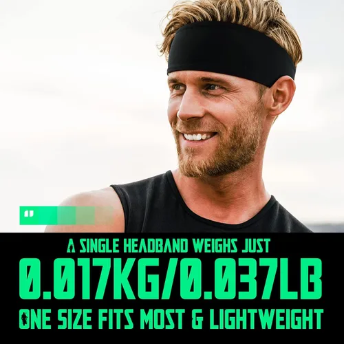 Vista 4 de EasYoung Diademas para hombre que absorben el sudor, diademas deportivas para hombre para correr o fitness, antideslizantes, transpirables
