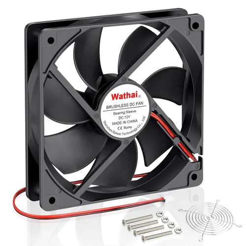 Vista 10 de Wathai 120mm x 25mm 12V Computer Case Cooling Fan 12 Volt 2Pin DC Fan 2Pack