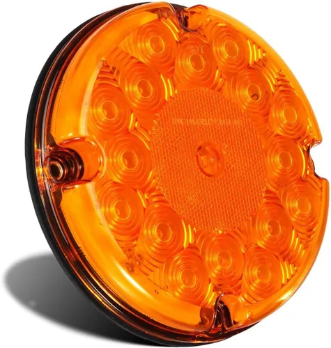 Vista 7 de Partsam 2 luces traseras LED redondas de 7 pulgadas para remolque, 17 luces LED impermeables para estacionamiento, luces intermitentes con juntas