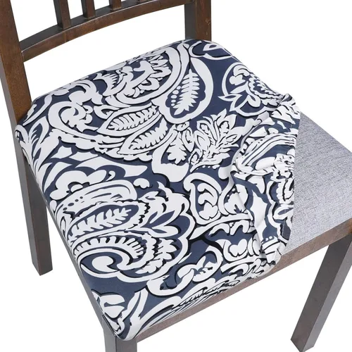 Vista 17 de SearchI Juego de 2 fundas de asiento para sillas de comedor, fundas de asiento elásticas con estampado, extraíbles y lavables, fundas de cojín