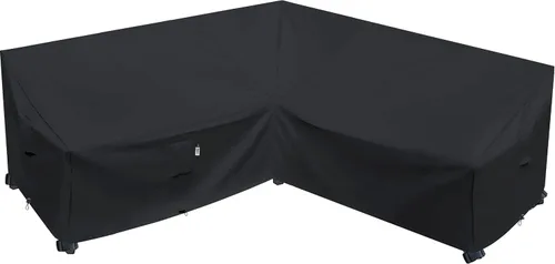 Vista 43 de Funda de Sofá Seccional de Servicio Pesado para Exteriores, Fundas Impermeables 600D para Sofá Seccional de Patio, Funda para Muebles de Jardín