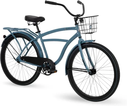 Vista 13 de Huffy Cruiser Bike, Fairmont or Woodhaven Model, 20/24/26 Inch Sizes, Perfect for Casual Rides, Ergonomic Design, Rear Rack and Basket on Woodhaven